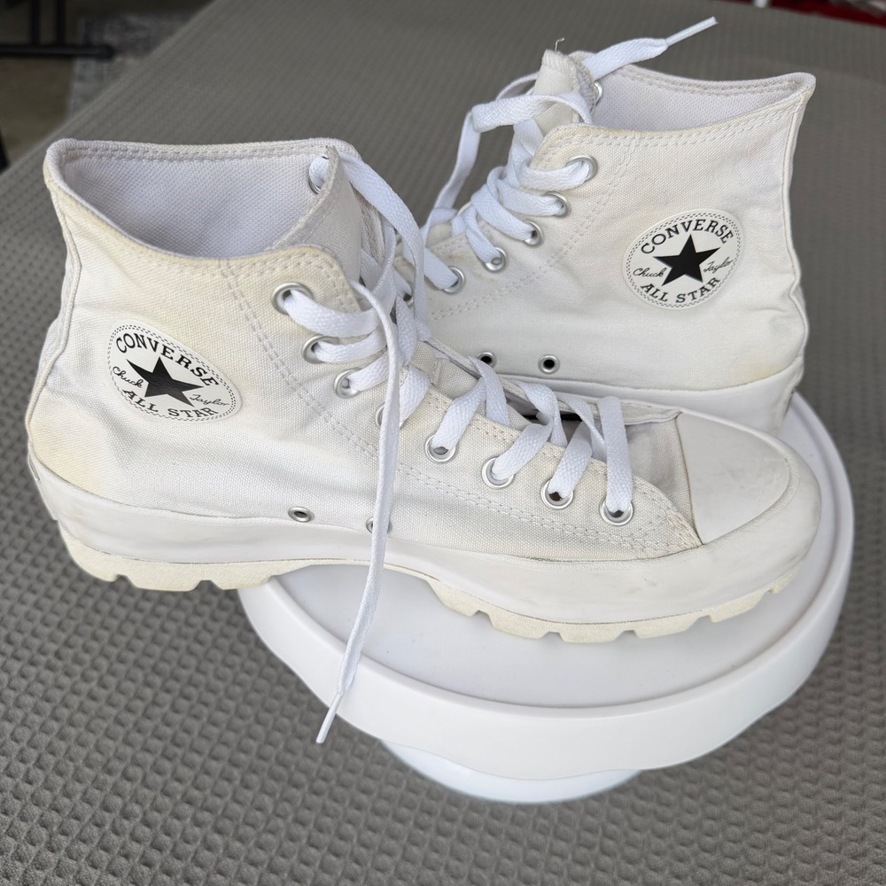 Converse Chuck Taylor All Star Lugged High Top White Platform Sneakers 565902C
